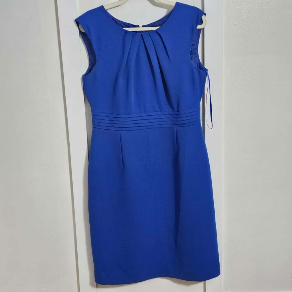 Tahari Arthur S Levine Size 10 Royal Blue Sheath Dress Career Cocktail Classic